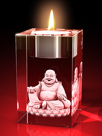 Lachender Buddha - Teelicht – GLASFOTO.COM